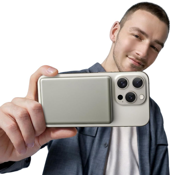 Tech accessory: Ultra-slim magnetic wireless portable power bank.
