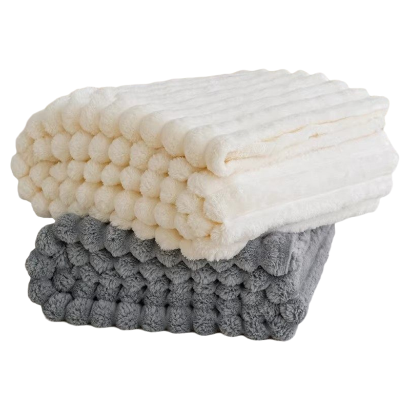 Cozy & warm women's throw blanket, ultra-soft plush fabric with a stylish 3D texture.