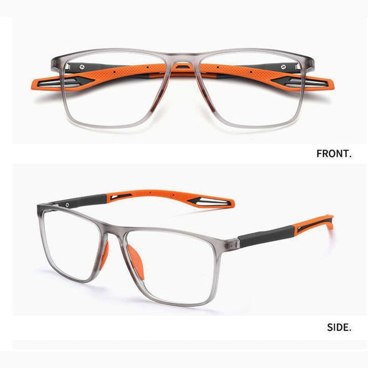 Premium ultralight multifocal reading glasses with polycarbonate lenses for clear vision.