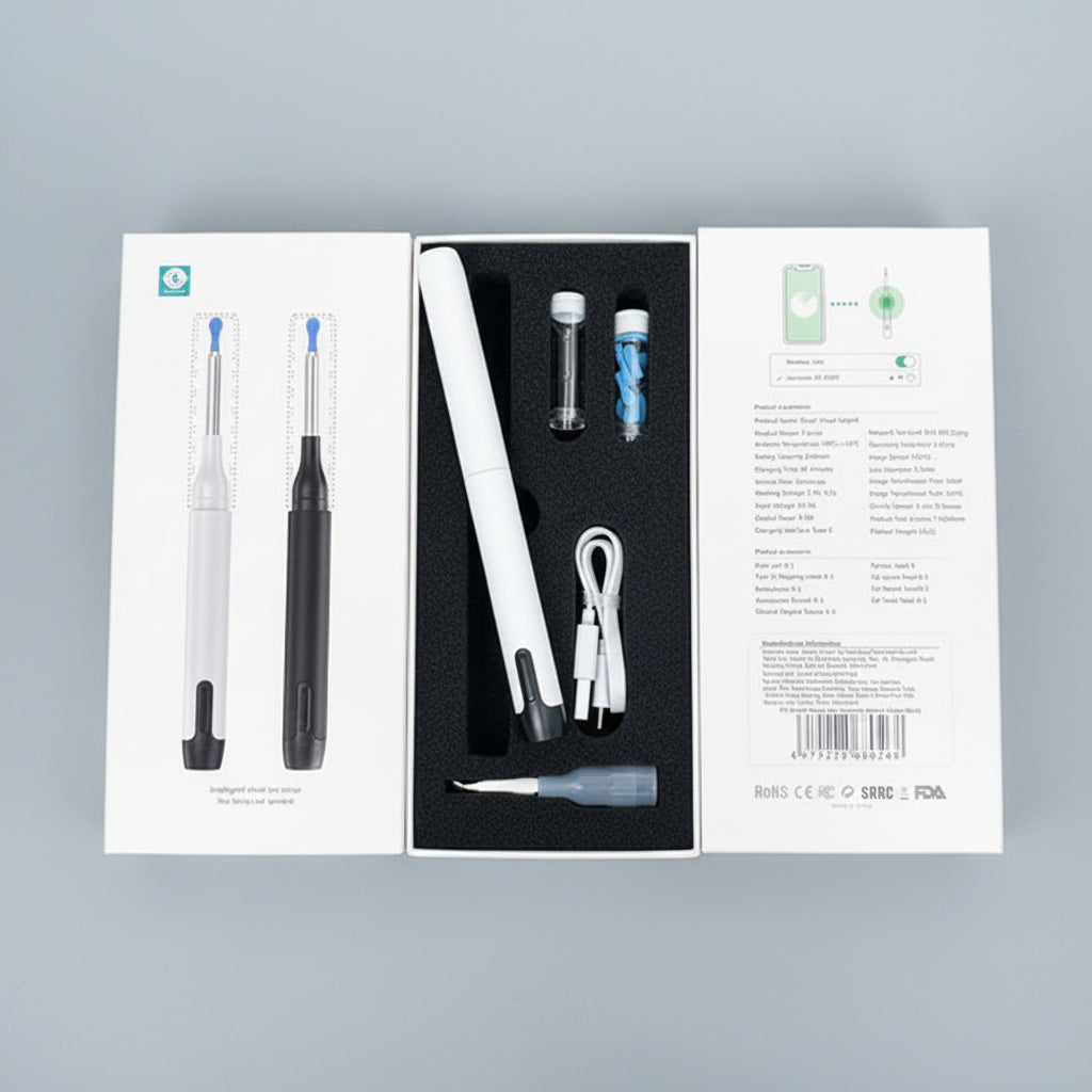 Wireless HD ear scope with Wi-Fi connectivity for easy ear health inspection on phone, for adults & kids.