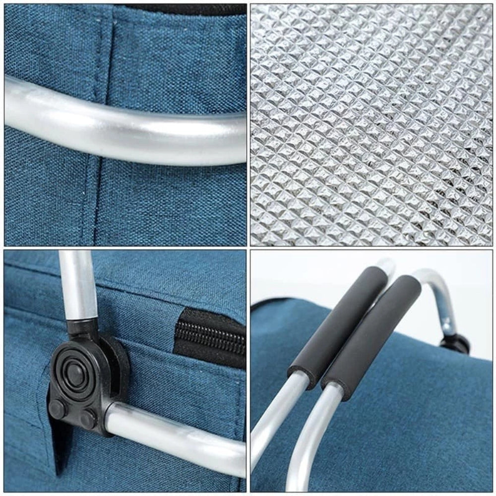 Compact 18L collapsible travel cooler basket, insulated for picnic, camping, and outdoor adventures.