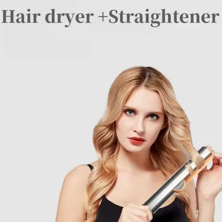 Unisex 2-in-1 hair dryer and straightener for quick, frizz-free, smooth hairstyling.
