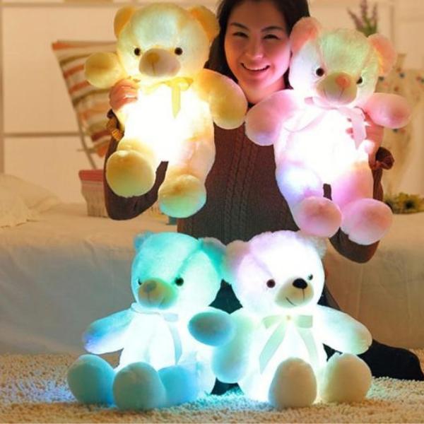 Unisex 20-inch LED glow teddy bear plush toy, perfect as a soft comfort bear & kids night light.