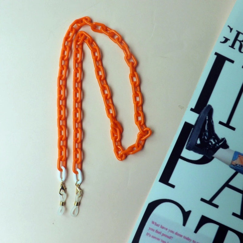 Unisex eyeglass chain, 24-inch length, plastic material, a stylish and practical glasses holder.