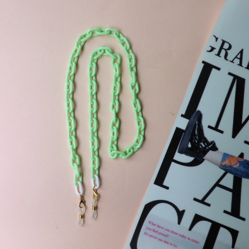 Stylish plastic 24-inch eyeglass chain, a unisex eyewear accessory designed for comfort & security.