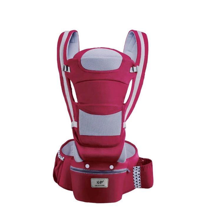 Unisex 3-in-1 ergonomic baby carrier in black, offering comfort and support for infants and toddlers in multiple positions.