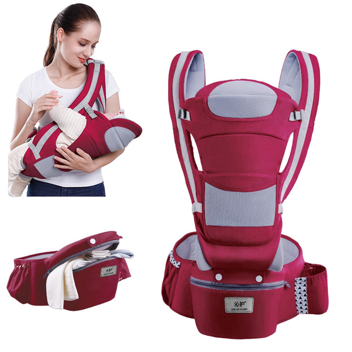 Unisex adjustable ergonomic baby carrier, providing breathable comfort and support for newborn to toddler baby wearing.