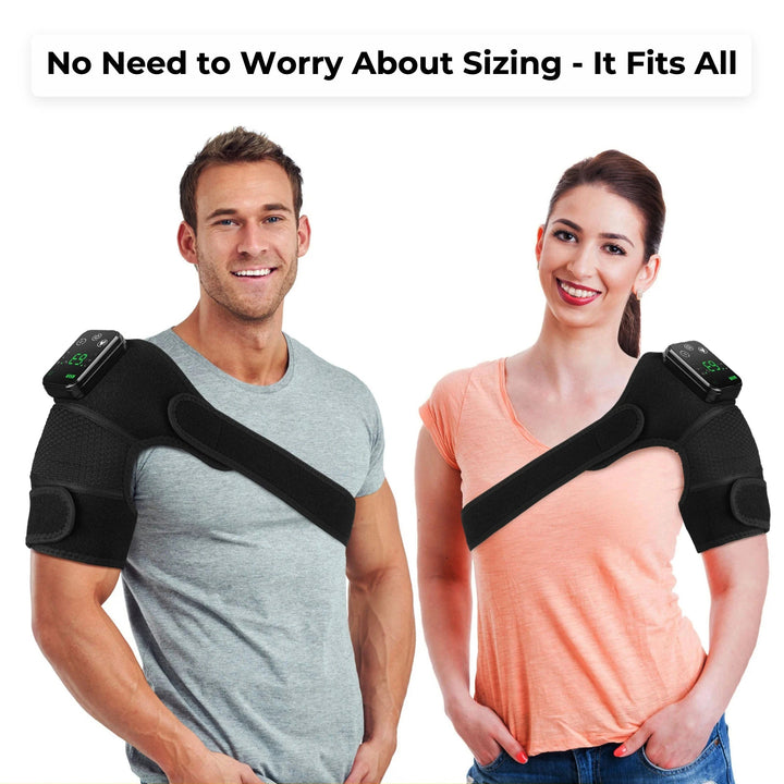 Heated pain relief massager for sore shoulders, elbows, and knees.