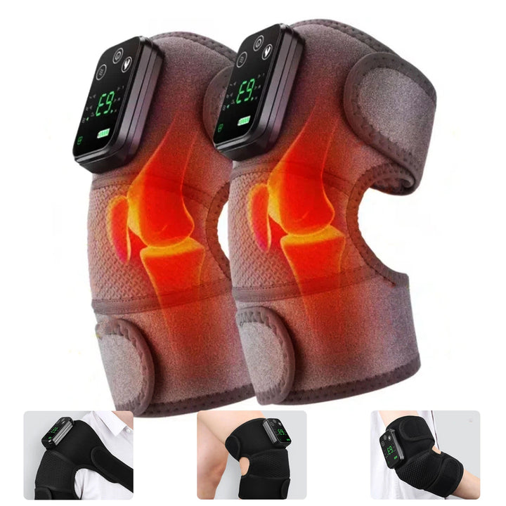 Portable wireless massager for on-the-go knee, elbow, and shoulder support.