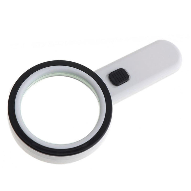 Multi-purpose 30x LED handheld magnifier, perfect for intricate crafts, stamps, and electronics.