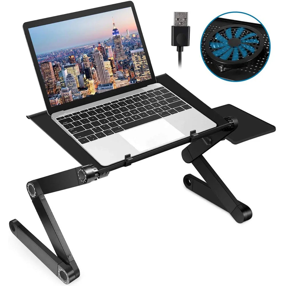 Unisex 360° adjustable ergonomic laptop stand for comfortable work from home, boosting office productivity.