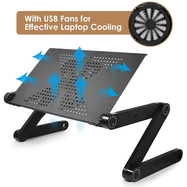 Work from home comfortably & boost productivity with this adjustable ergonomic laptop stand, perfect for any desk setup.