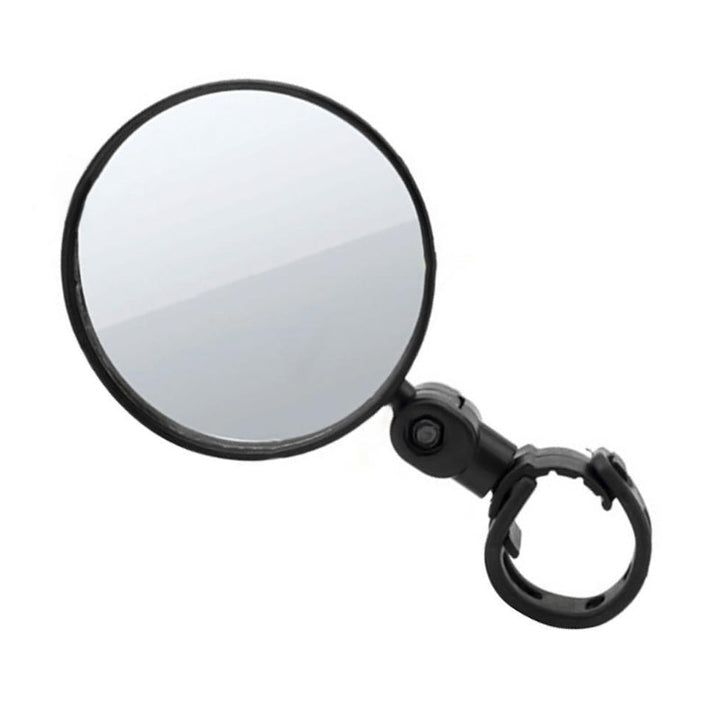 Durable handlebar-mounted bike mirror, offering 360-degree rotation for clear rear views & safer urban cycling.
