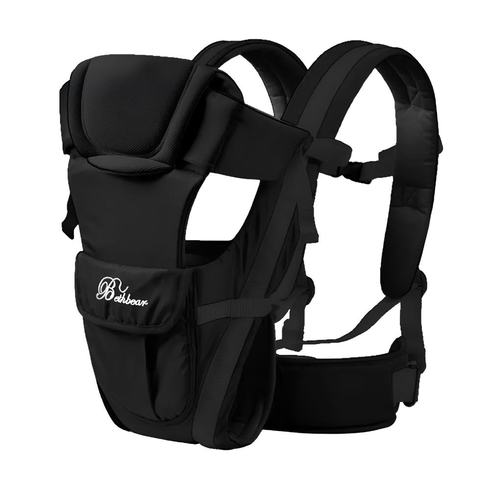 Adjustable blue polyester baby carrier wrap, ideal as a comfortable newborn sling or infant wrap for parents.