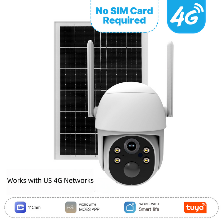 Unisex 4G LTE Solar Security Camera with 2K HD, AI motion detection, and weatherproof design for outdoor surveillance.