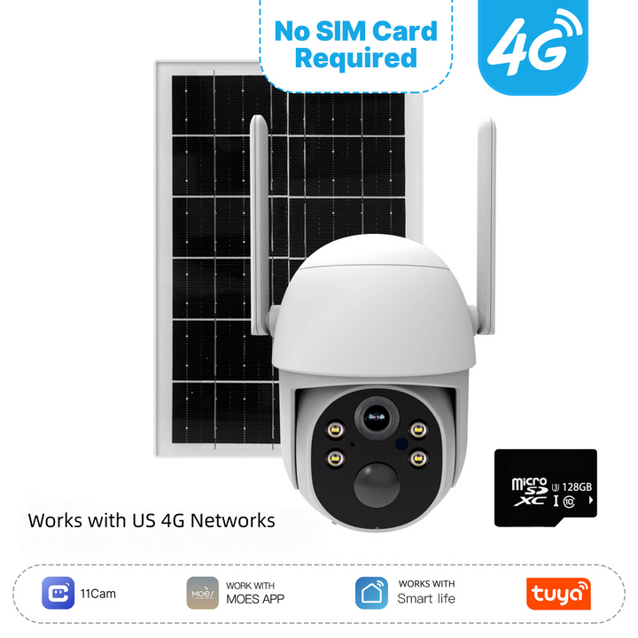 Remote monitoring 4G LTE solar security camera, 2K HD, AI motion detection, wireless & weatherproof for outdoors.