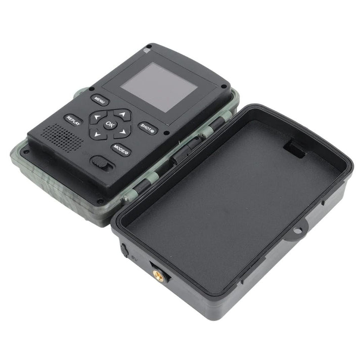 Outdoor 4K wildlife camera, showing its weatherproof casing, essential for all-weather trail surveillance.