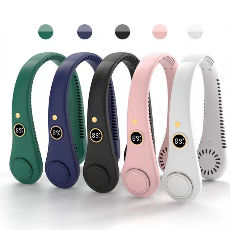 Enjoy instant relief with this 5-speed bladeless neck fan. Rechargeable & portable, ideal for hot weather.