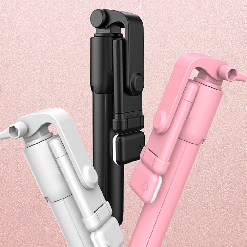 Bluetooth selfie stick tripod with detachable remote & integrated fill light; essential for mobile photography.