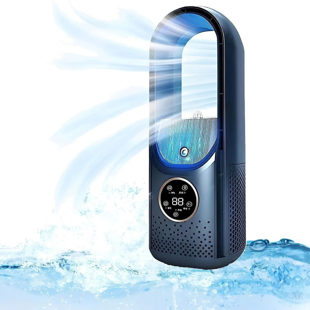 Unisex personal humidifier and 6-speed bladeless air cooler. Enhances home comfort quietly.