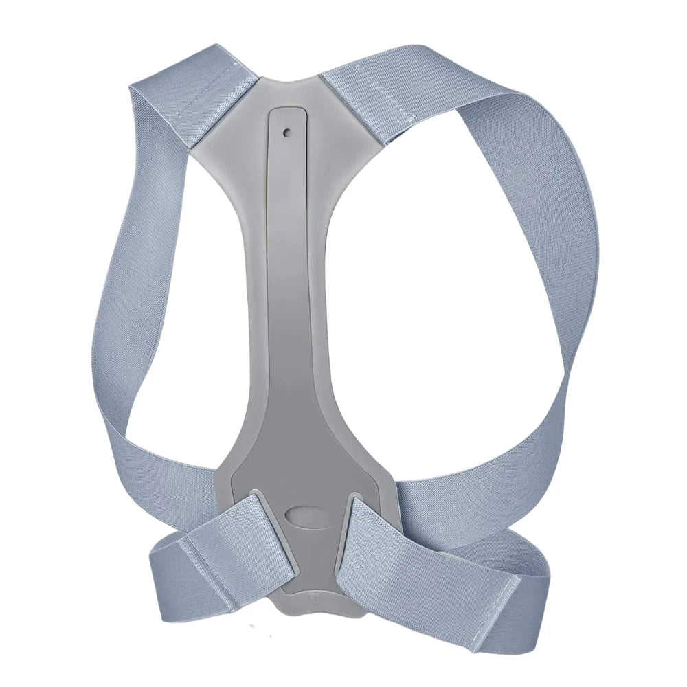 Ergonomic unisex posture corrector brace with adjustable straps, providing firm back support for improved spine alignment.
