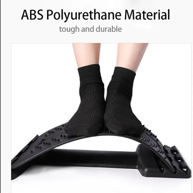 Unisex back stretcher for sciatica, herniated disc relief & posture improvement. Adjustable design.