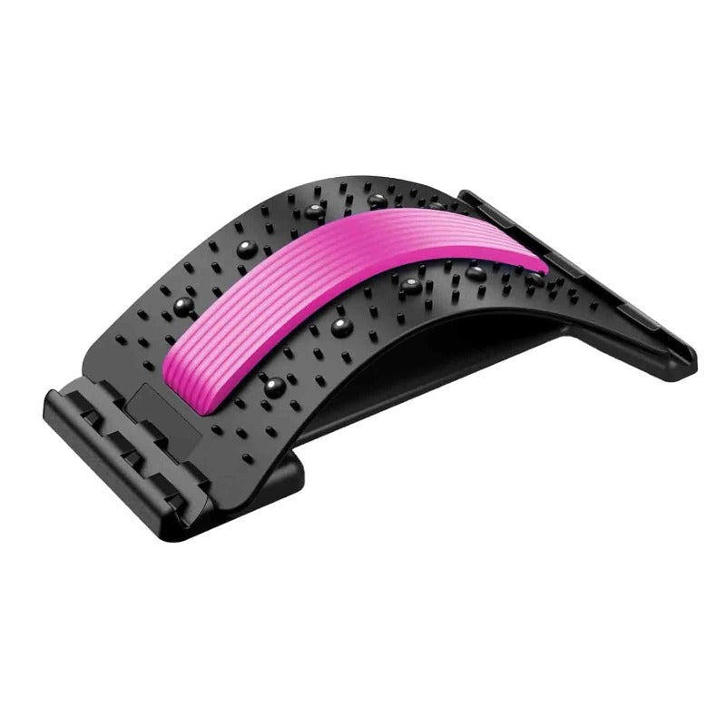 Spine fitness tool: adjustable back stretcher for improved flexibility, posture & lumbar support. Unisex.
