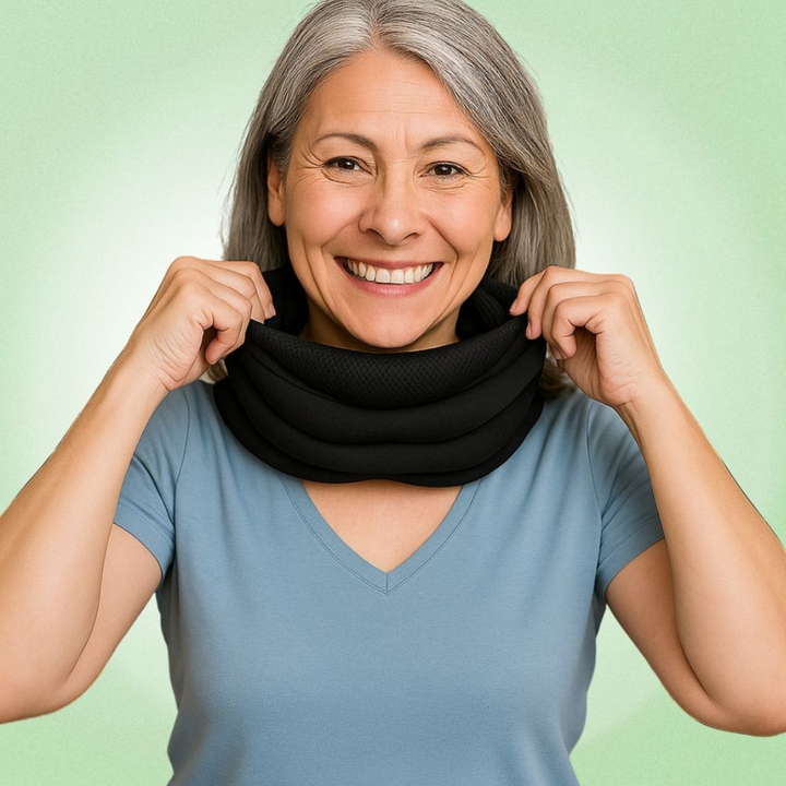 Comfortable, adjustable neck support collar. Unisex design for daily wear, aiding posture & neck pain relief.