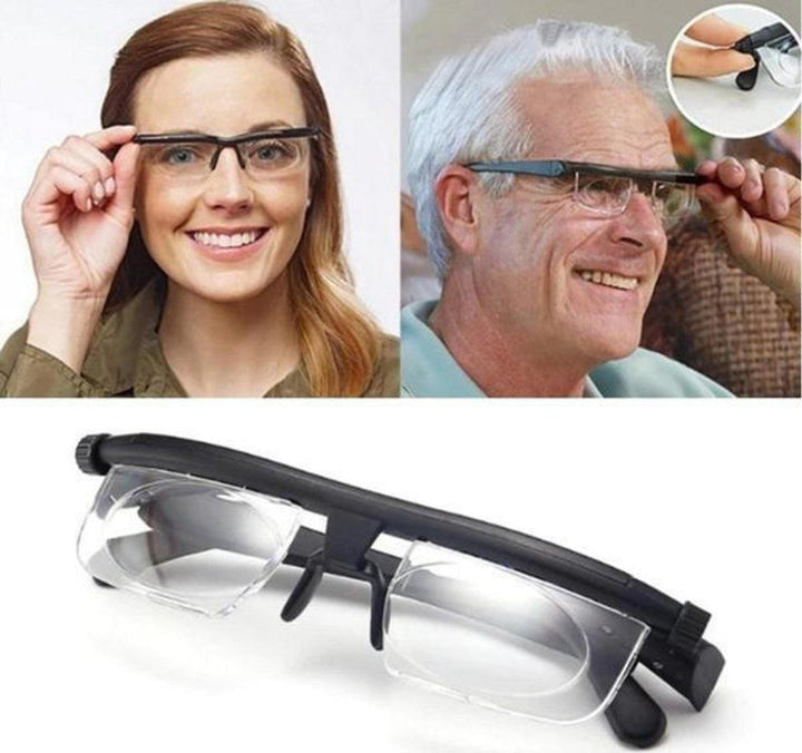 Convenient adjustable reading glasses for vision correction. Unisex design for customizable near & far vision needs.