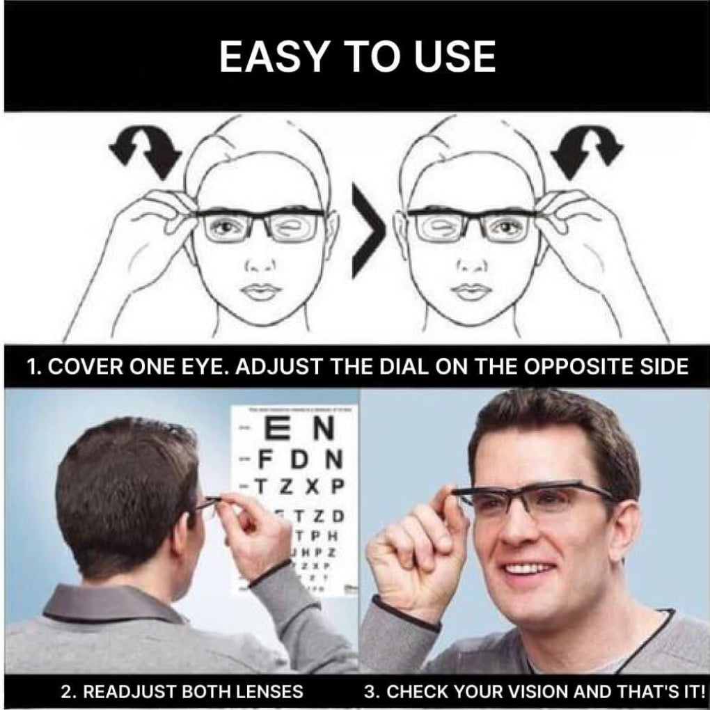 Clear vision with unisex adjustable reading glasses. Customizable eyewear for precise near & far vision correction, daily use.