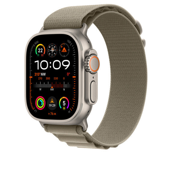 Stylish Alpine Loop smartwatch band. Comfortable, durable woven nylon strap with G-hook, perfect for outdoor adventures.