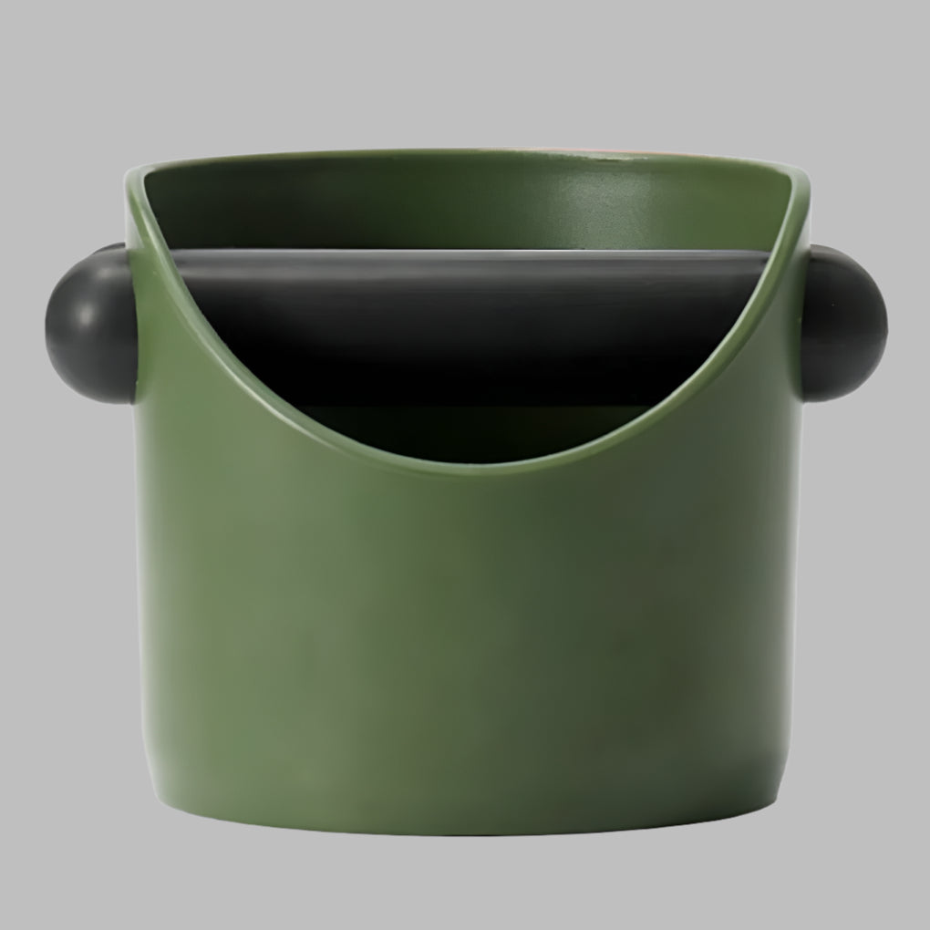 Anti-slip coffee knock box for quick, mess-free espresso grounds disposal. Essential barista tool.