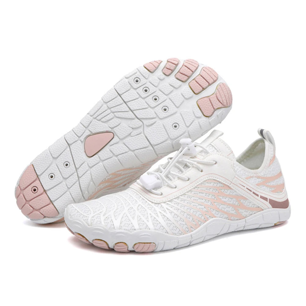Anti-slip water shoes with mesh upper, perfect for kayaking, paddleboarding, & hiking.