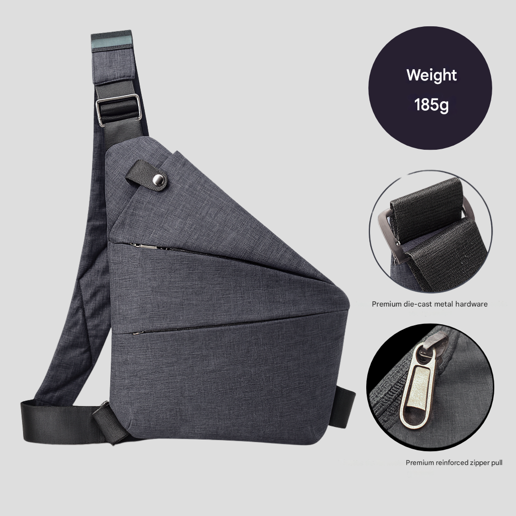 Unisex anti-theft crossbody bag, secure & lightweight for daily urban travel.