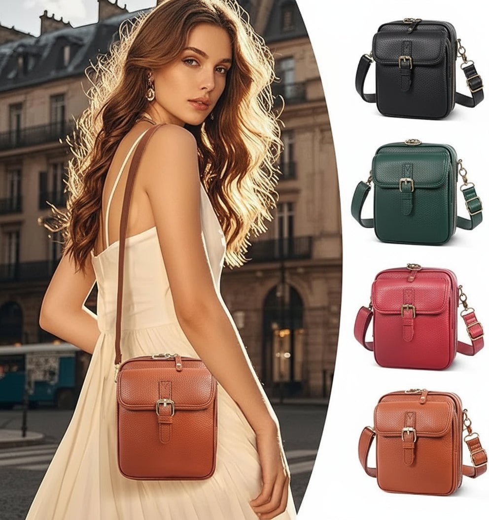 Unisex Anti-Theft Crossbody Bag with Secure Zippers for daily carry. Compact & durable travel essential.
