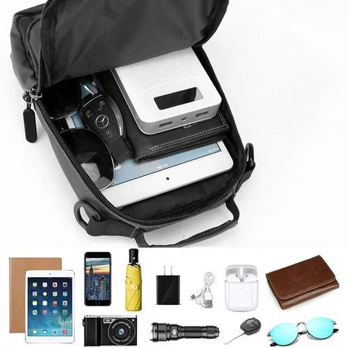 Durable anti-theft travel bag, water-resistant, ensuring valuables are safe and dry.