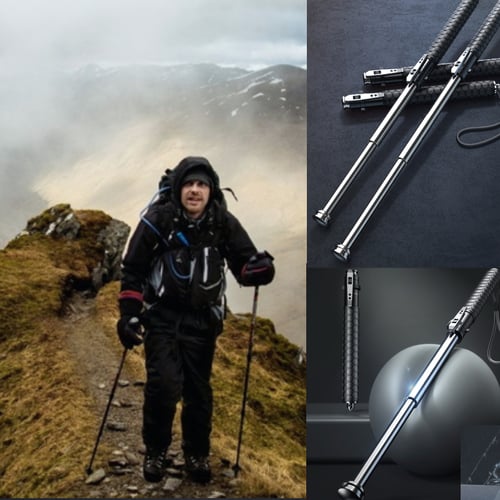 Lightweight ergonomic black aluminum folding walking cane, adjustable mobility aid for comfort and stability.