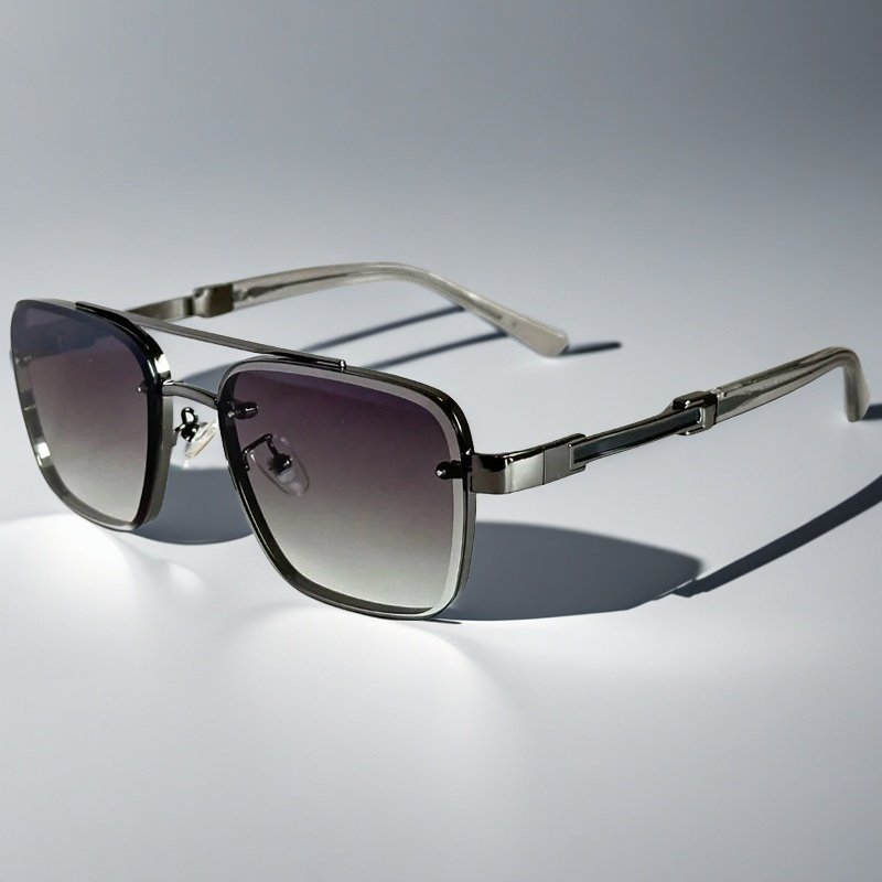 Stylish gold-tone metal aviator square sunglasses with gradient lenses for ultimate sun protection.