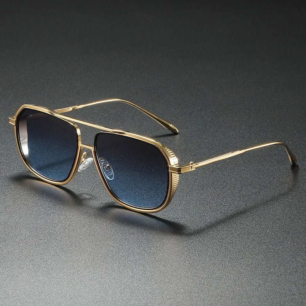 Classic aviator sunglasses, unisex design. Gradient lenses offer complete UV400 eye protection & fashion style.