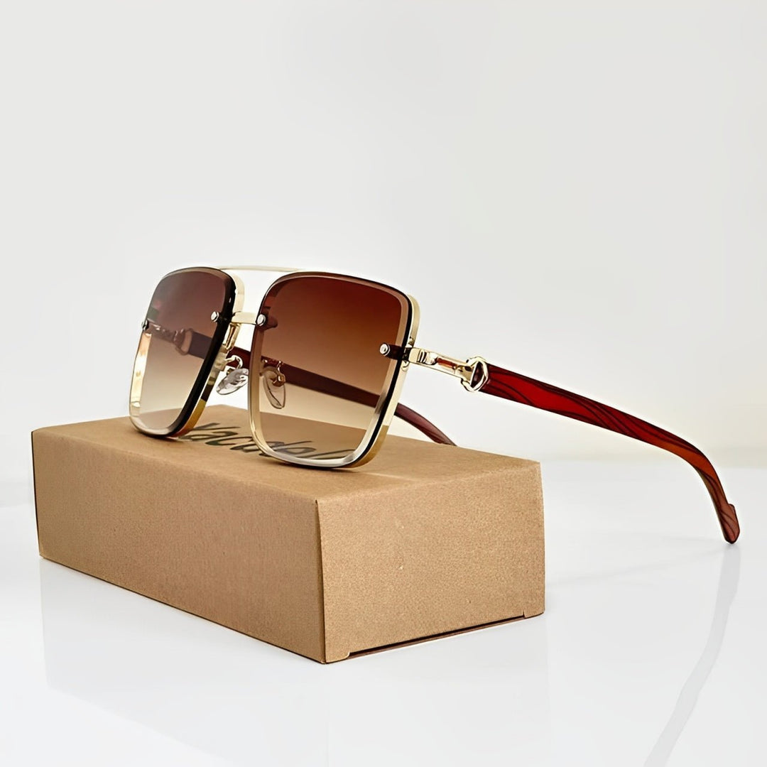 Front view of unisex aviator sunglasses featuring modern gradient lenses & essential UV400 sun protection.