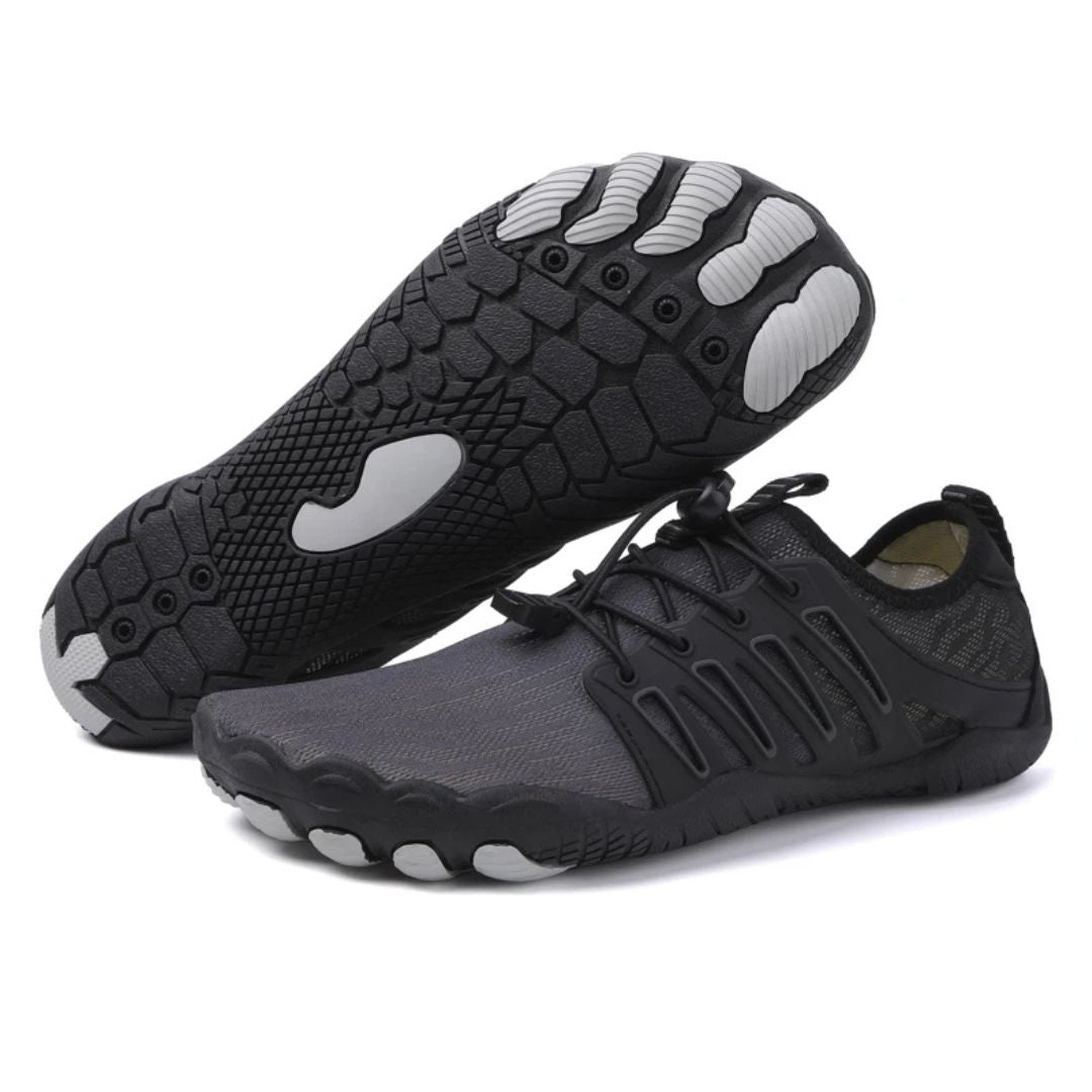 Pink unisex barefoot shoes for active lifestyle & comfort. Flexible sole, ergonomic design for natural foot health.