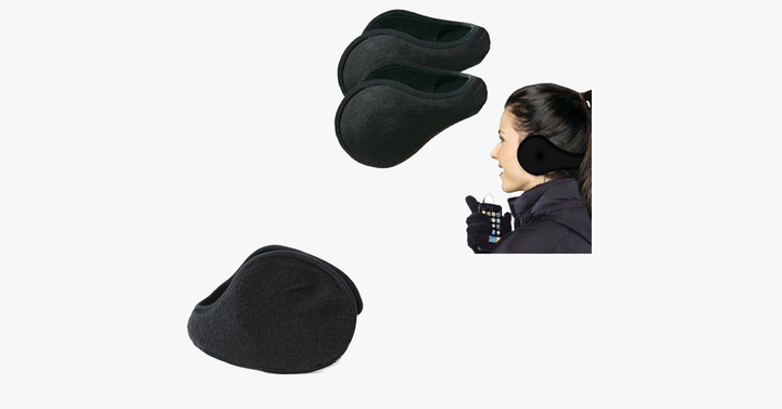 Unisex black fleece ear warmers for winter. Keep ears cozy and warm during cold weather outdoor activities.