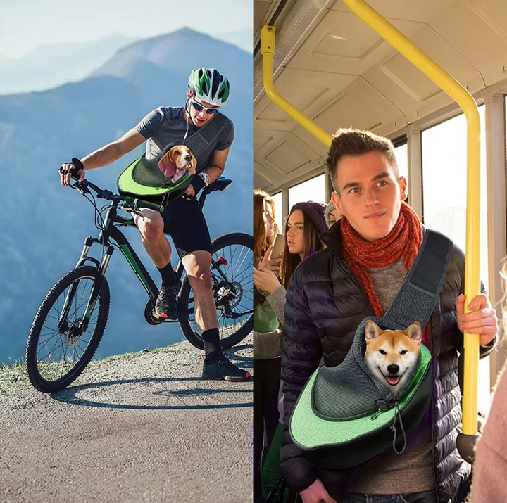 Lightweight, breathable pet carrier shoulder bag. Ideal for travel with small dogs & cats. Unisex.