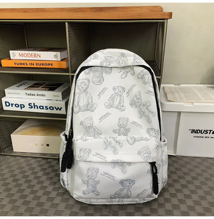 Trendy unisex casual backpack featuring an all-over playful teddy bear print. Great for students & travel.