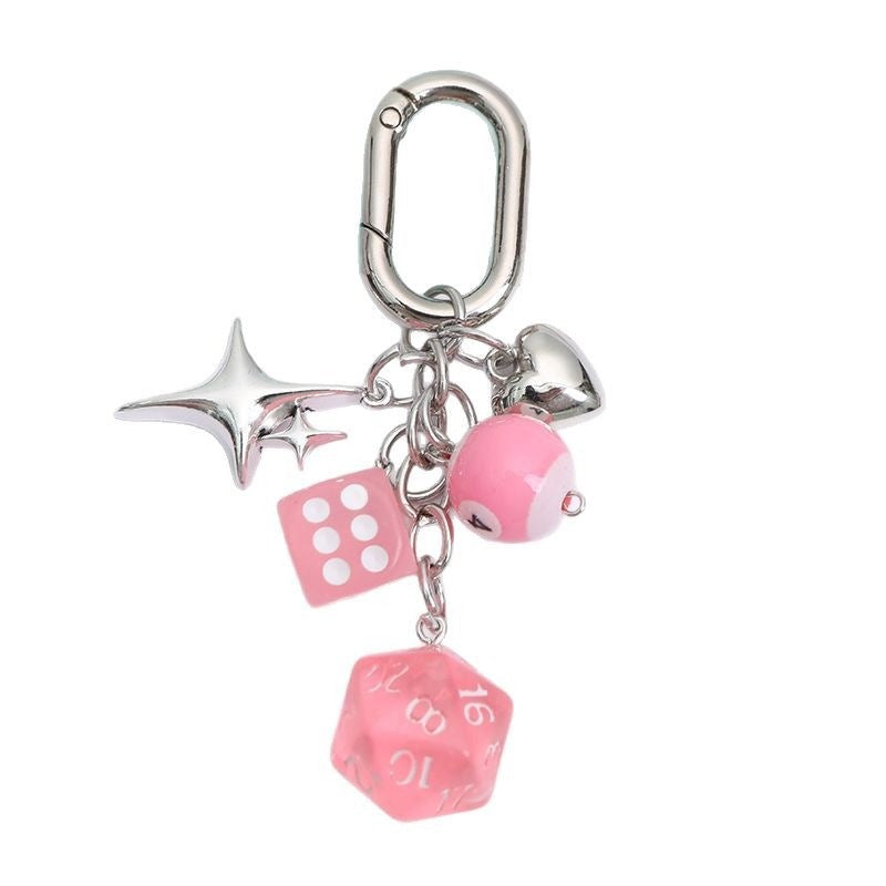 Chic metal key holder, unisex bag accessory & keychain pendant, elegant charm.