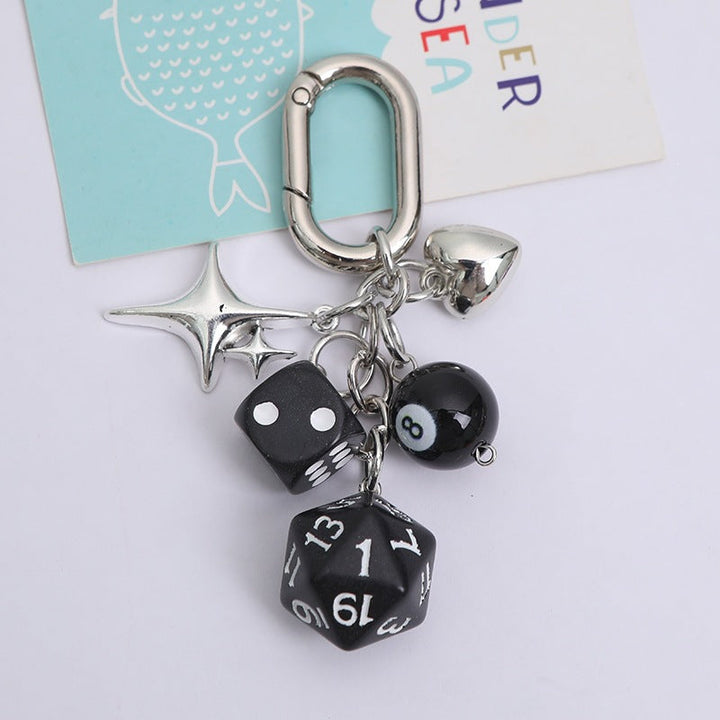 Modern metal key holder charm, unisex stylish pendant for bags & keys, accessory.