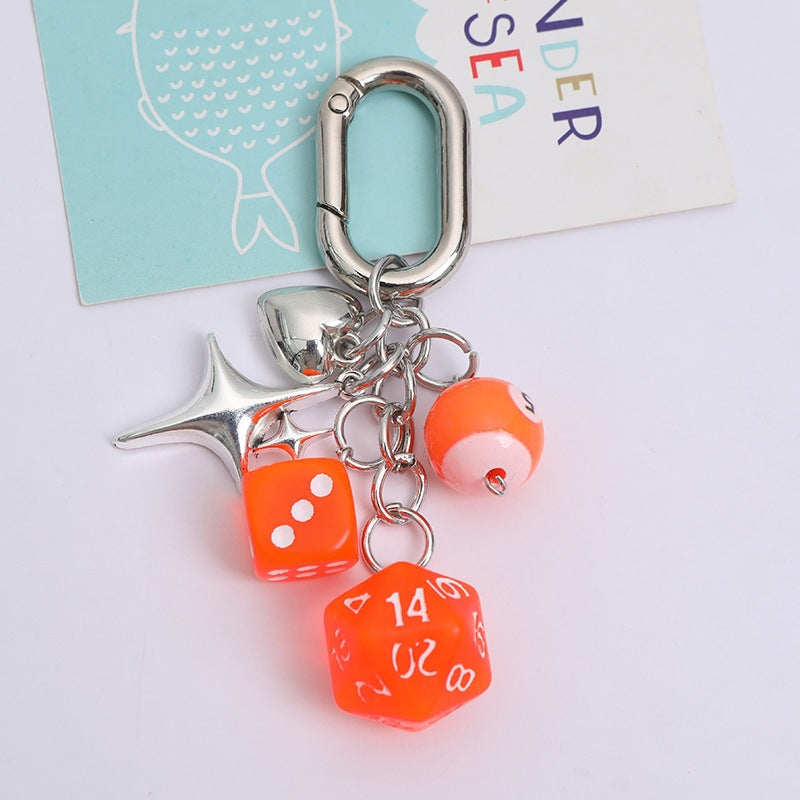 Stylish metal charm accessory, unisex keychain for bags & keys, perfect gift.