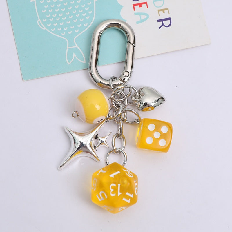 Elegant metal charm for keys, unisex bag accessory & keychain, stylish gift idea.