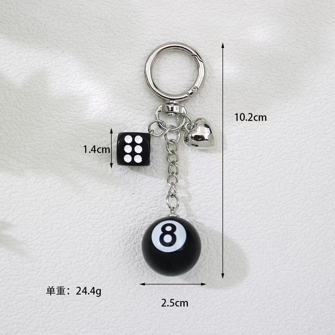 Modern unisex metal accessory, keychain pendant & bag charm for keys, elegant.