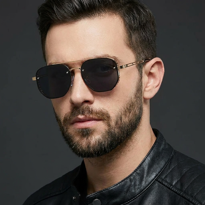 Unisex Classic Gold Aviator Sunglasses with UV protection & stylish brown lenses for timeless eyewear fashion.